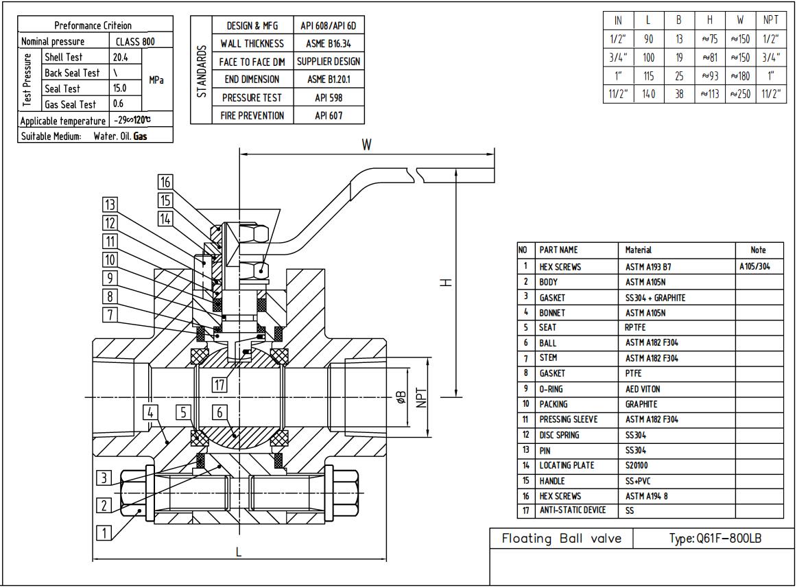Q61F-800LB-NPT-A105N