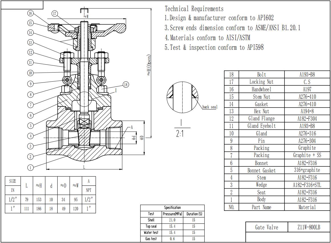 Z11W-800LB-NPT-F316
